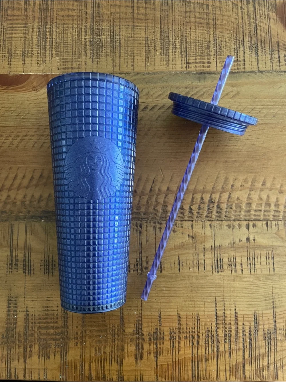 Blue Starbucks Venti Cup with Lid and Straw